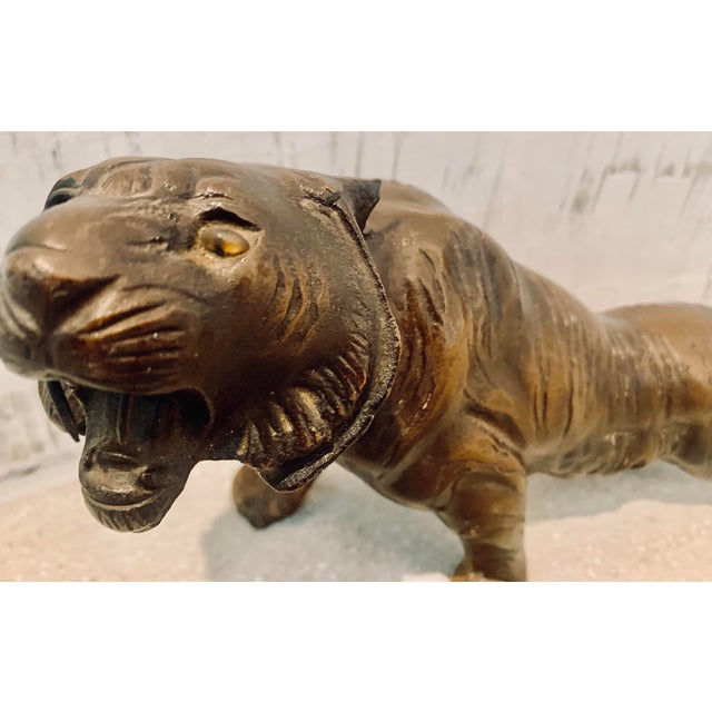 Early 20th Century Vintage Early 20th Century Japanese Cast Bronze Japanese ‘Meiji Period Style’ Tiger For Sale - Image 5 of 12