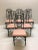 Chinoiserie Vintage Chinoiserie Pink & Black Faux Bamboo Dining Chairs and Table For Sale - Image 3 of 10