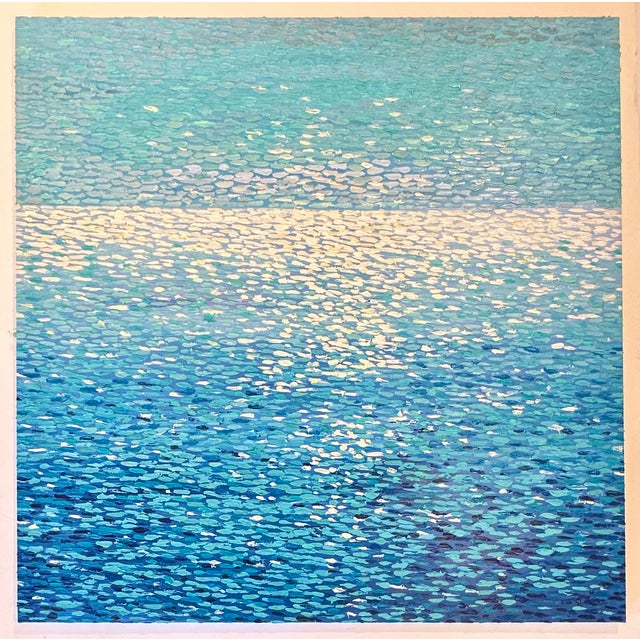 Abstract Abstract Ocean Seascape Painting — Original Oil on Canvas For Sale - Image 3 of 8