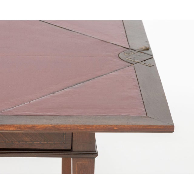 Brown Edwardian Style Folding Envelope Game Table For Sale - Image 8 of 9