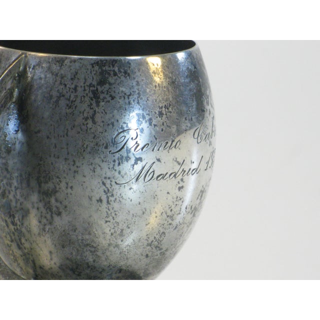 Trophy in Solid Sterling Silver. Reads "Premio Cabrero, Madrid 1933" Antique For Sale - Image 4 of 13