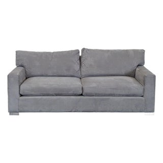 Crate and Barrel 3-Seat Modern Gray Sofa For Sale