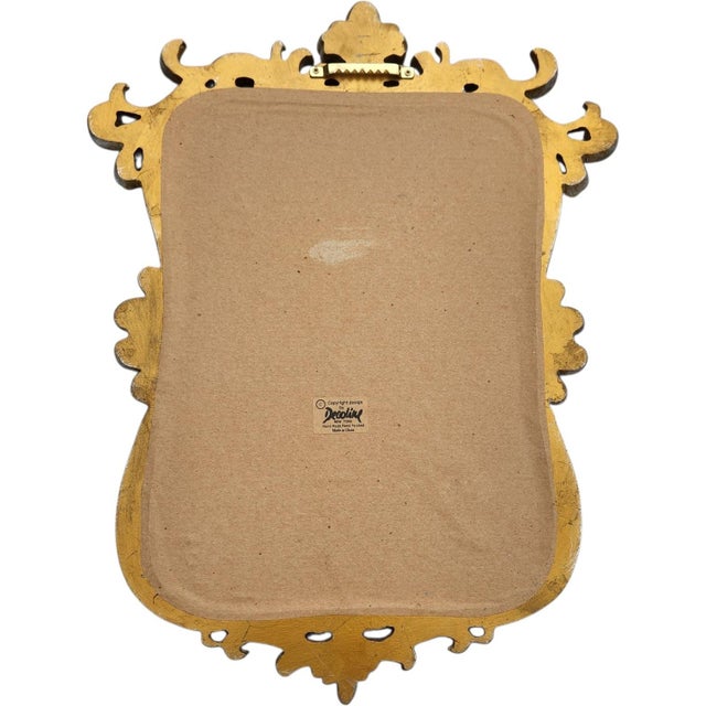 Vintage Decoline Hand-Painted French Rococo Ornate Silver Gilt Wall Mirror For Sale In Chicago - Image 6 of 6