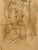 Vintage Abstract Portrait Drawing on Toned Paper by Jerry Owens, Modernist Figurative Artwork.. For Sale - Image 9 of 10