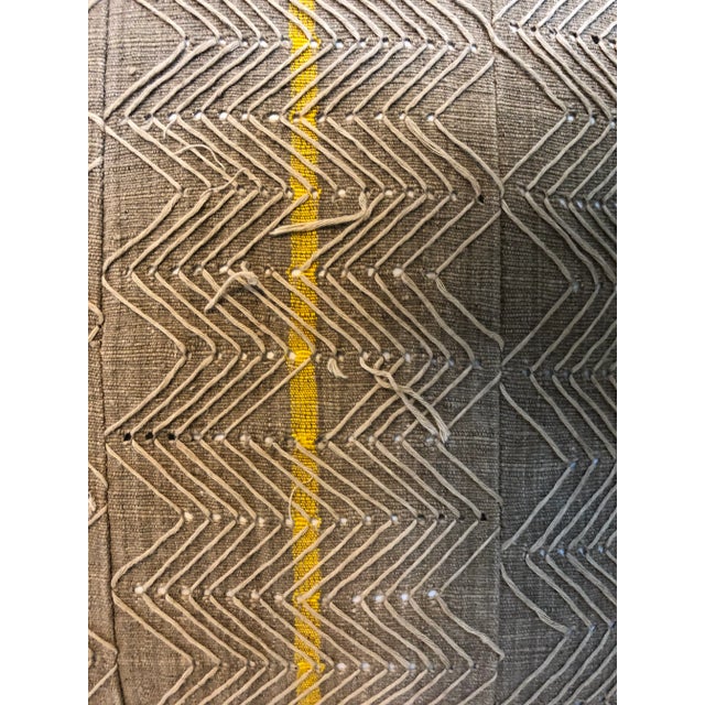 Mid 20th Century Beige Textured Pillows in Vintage African Textile, Pair For Sale - Image 5 of 8