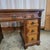 Late 19th Century Antique English Oak Leather Top Pedestal Desk With Acanthus Leaf Carvings For Sale - Image 5 of 11