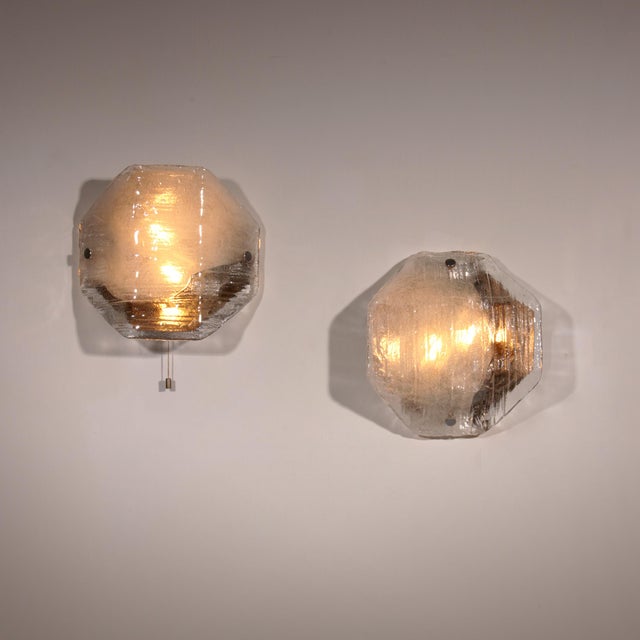 Large Glass Wall Lights by J.T Kalmar, 1970s, Set of 2 For Sale - Image 12 of 12