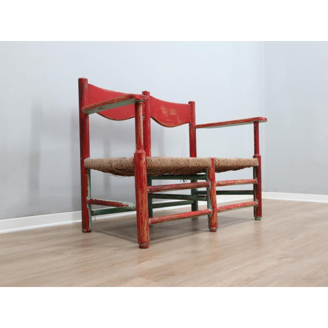 Italian Rustic Country Chic Wooden Bench, 1930s For Sale - Image 13 of 13