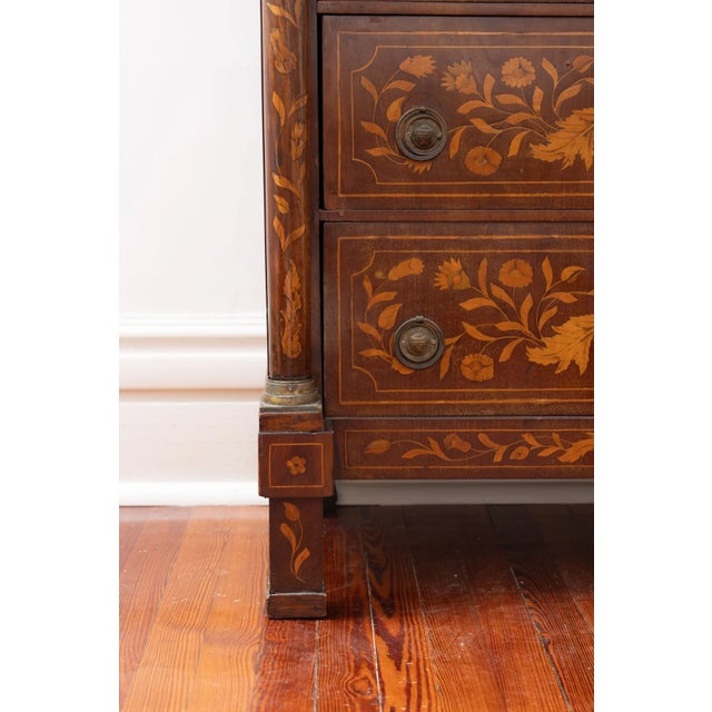19th Century Antique Dutch Marquetry Chest Drawers Tall Boy Inlay (C. 1820) For Sale - Image 5 of 15