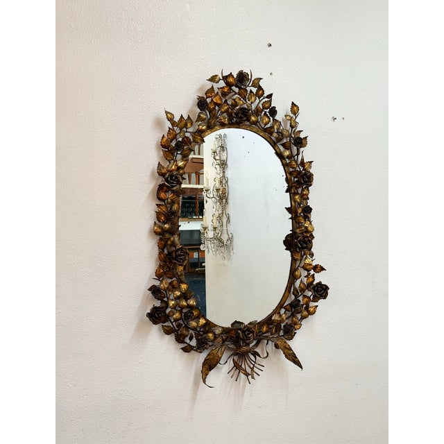 Vintage Gilt Tole Mirror For Sale In Los Angeles - Image 6 of 10