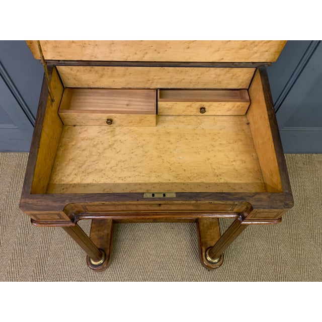 Brown Victorian Inlaid Burr Walnut Davenport Desk, 1865 For Sale - Image 8 of 18
