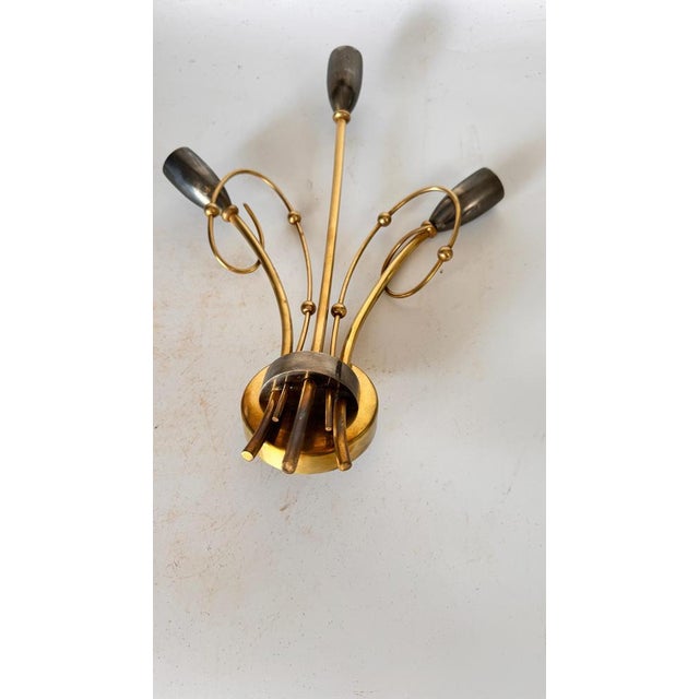 Sconce in Brass Floral Pattern, Italy, 1960s For Sale - Image 9 of 11