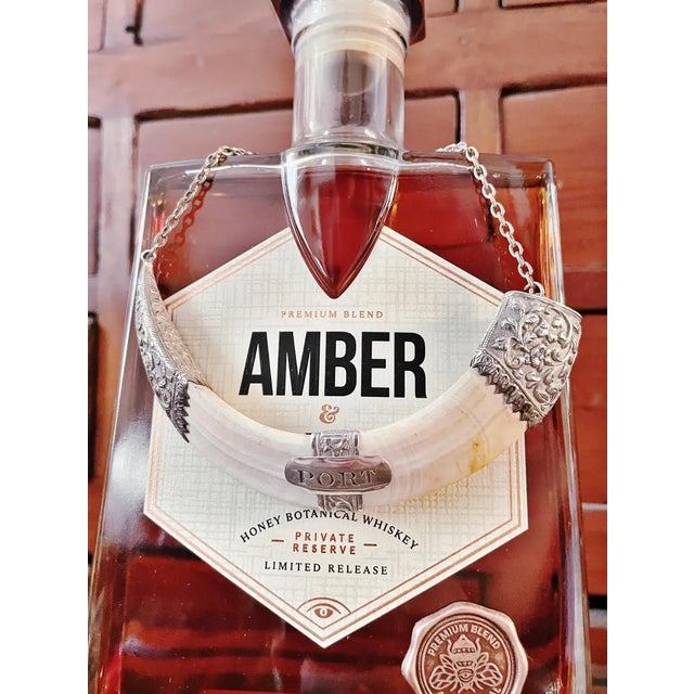 An antique British colonial circa late 1870-80s Port decanter tag with sterling silver end caps. In great condition for...