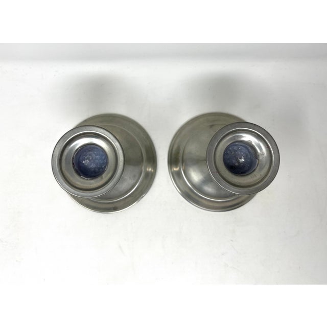 Newburyport Pewter Candlesticks by Towle Silversmiths, a Pair For Sale In Chicago - Image 6 of 8