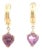 Heart Shaped Amethyst Hoop Drop Earrings, A Pair For Sale