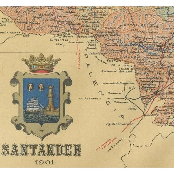 1900 - 1909 Maritime and Terrestrial Survey of Spanish Santander in 1901 For Sale - Image 5 of 7