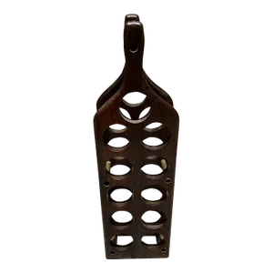 1960s Bottle Shaped Wine Rack Exotic Wood Attributed Don Shoemaker Mexico