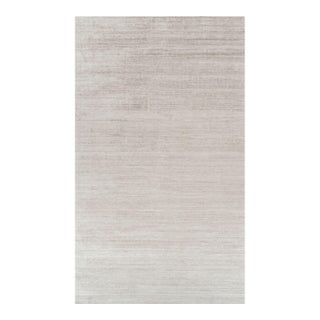 Rug & Kilim’s Oversized Textural Rug in Solid Taupe and White Tones and Striae - 10x17 For Sale
