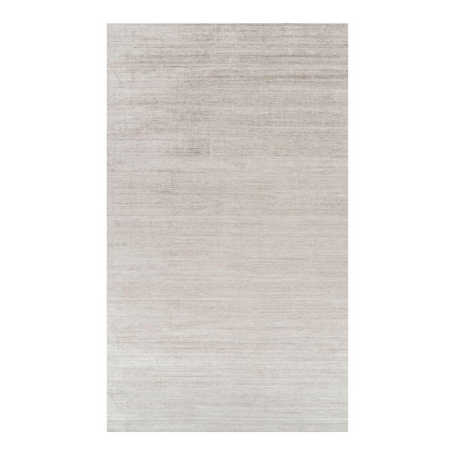 Rug & Kilim’s Oversized Textural Rug in Solid Taupe and White Tones and Striae - 10x17 For Sale