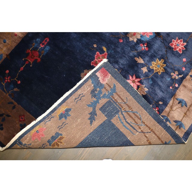 a 1930s Full Pile Chinese Art Deco Rug in pretty blues Details rug no. j5052 size 4' x 6' 7" (122 x 201 cm) rug type...