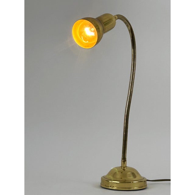 Mid-Century Modern Gooseneck Brass Table Lamp, Germany, 1970s For Sale - Image 12 of 18