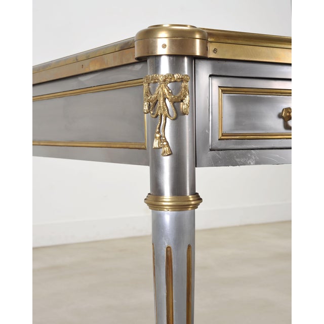 John Vesey Steel Bronze Neoclassical Library Table or Desk For Sale - Image 14 of 16