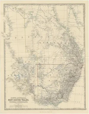 Antique Map of South Australia by A.K. Johnston, 1865