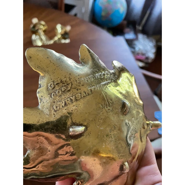 1940s 1940s Brass Chrysanthemum Catchall Ashtray For Sale - Image 5 of 6