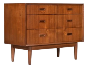 Danish Modern Teak Chest of Drawers by Lyby Mobler, 1960s Design