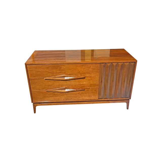 Mid-Century Modern Vintage Mid Century Modern Sculpted Compact Credenza or Dresser by Albert Parvin For Sale - Image 3 of 7