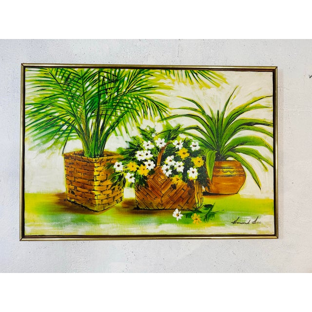 Large Vintage Oil on Canvas Painting For Sale In Charleston - Image 6 of 8