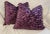 Eggplant Contemporary Velvet Brocade Damask Pillows With Pom-Pom Fringe- a Pair For Sale - Image 8 of 8