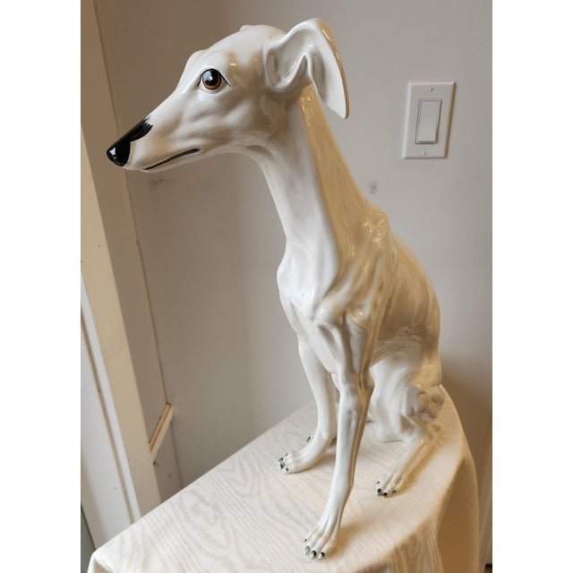 Mid 20th Century Mid 20th Century Italian Greyhound Whippet Dog Statue For Sale - Image 5 of 16