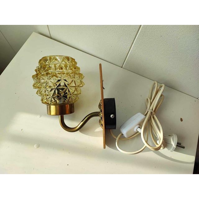 Danish Wall Lamp in Brass & Glass by J. Sommer, 1960s For Sale - Image 3 of 9