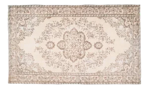 Vintage Anatolian Oushak Kars Handwoven Distressed Ushak Area Rug 5'12" X 9'8"