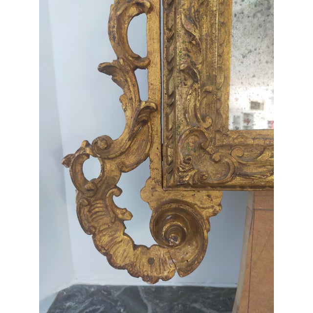 Antique Louis XV Wooden Mirror For Sale - Image 10 of 11