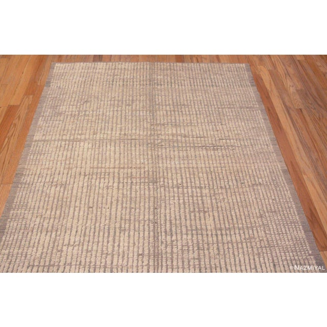 Extremely Decorative Light Cream Color Minimalist Design Modern Soft Wool Pile Modern Area Rug, Country Of Origin: Central...