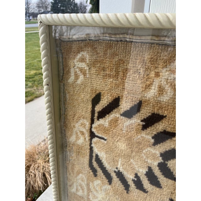 1920s Primitive Framed Persian Bird Rug Textile Shadow Box Artwork For Sale - Image 6 of 11