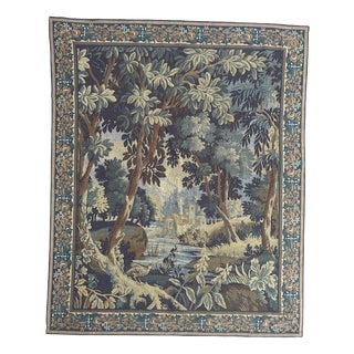 Vintage French Aubusson Style Jacquard Verdure Tapestry, 1970s For Sale