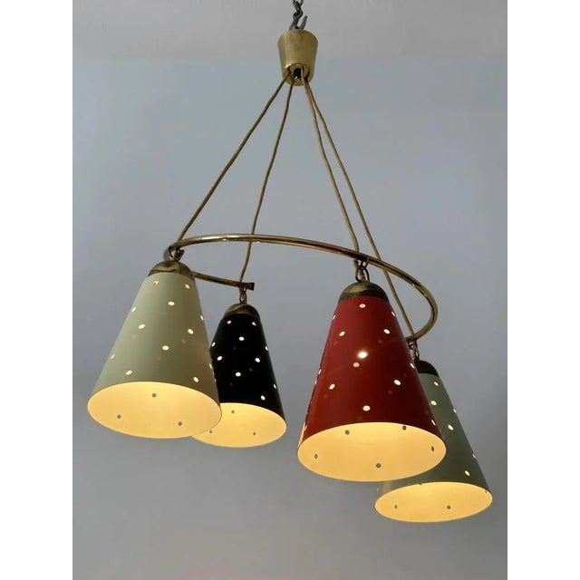Mid-Century Modern Four-Armed Chandelier, Germany, 1950s For Sale - Image 14 of 18