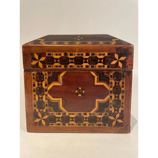 Brown 19th English Turnbridge Ware Rosewood Jewelry Box With Inlaid Mosaic For Sale - Image 8 of 12