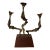 Vintage Brutalist Candelabra by Menachem Berman, Israel, Bronze and Walnut For Sale