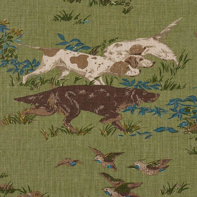 Contemporary Schumacher Pointers Fabric In Meadow For Sale - Image 3 of 5