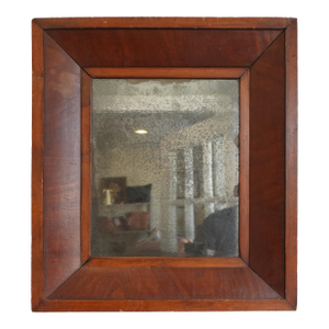 Vintage Petite Edwardian Heavily Smoked and Crazed Glass Mirror