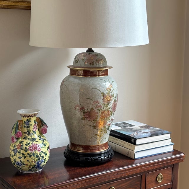 Late-20th Century Yellow Chinoiserie Ceramic Vase For Sale - Image 17 of 17