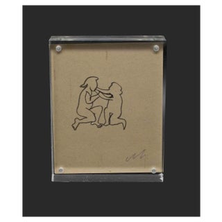 Mino Maccari, The Couple, Drawing, 1960s For Sale