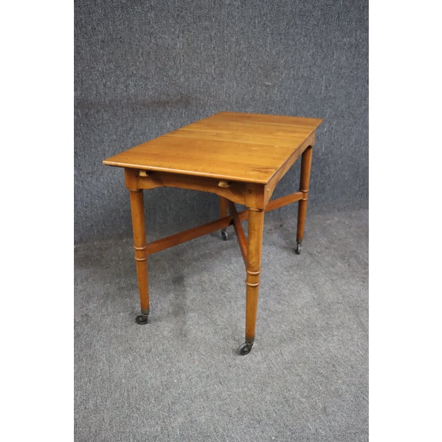 STICKLEY Cherry Rolling Bar Tea Cart. Expandable. Removable large handled tray,rests on x stretcher based. Leopold...