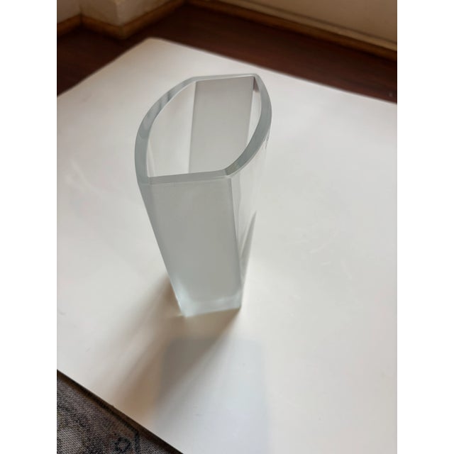 Mid-Century Modern Nuutajarvi 1793 Vintage Clear and Frosted Art Glass Pillow Vase For Sale - Image 3 of 7