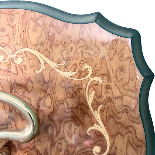 1970s Vintage Sorrento Italy Inlaid Marquetry Coat Hanger Wall Plaque For Sale - Image 5 of 9