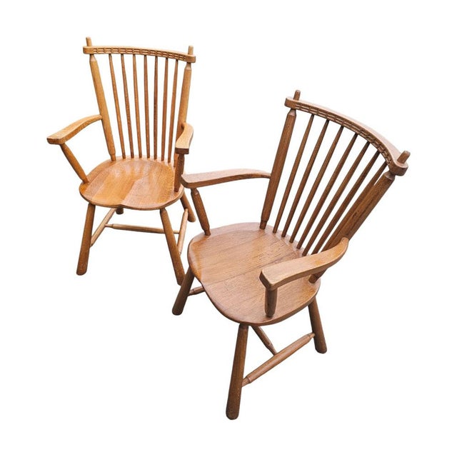 Wood Dutch Oak Dining Armchairs from De Ster Geldermalsen, Netherlands, 1960s, Set of 2 For Sale - Image 7 of 18